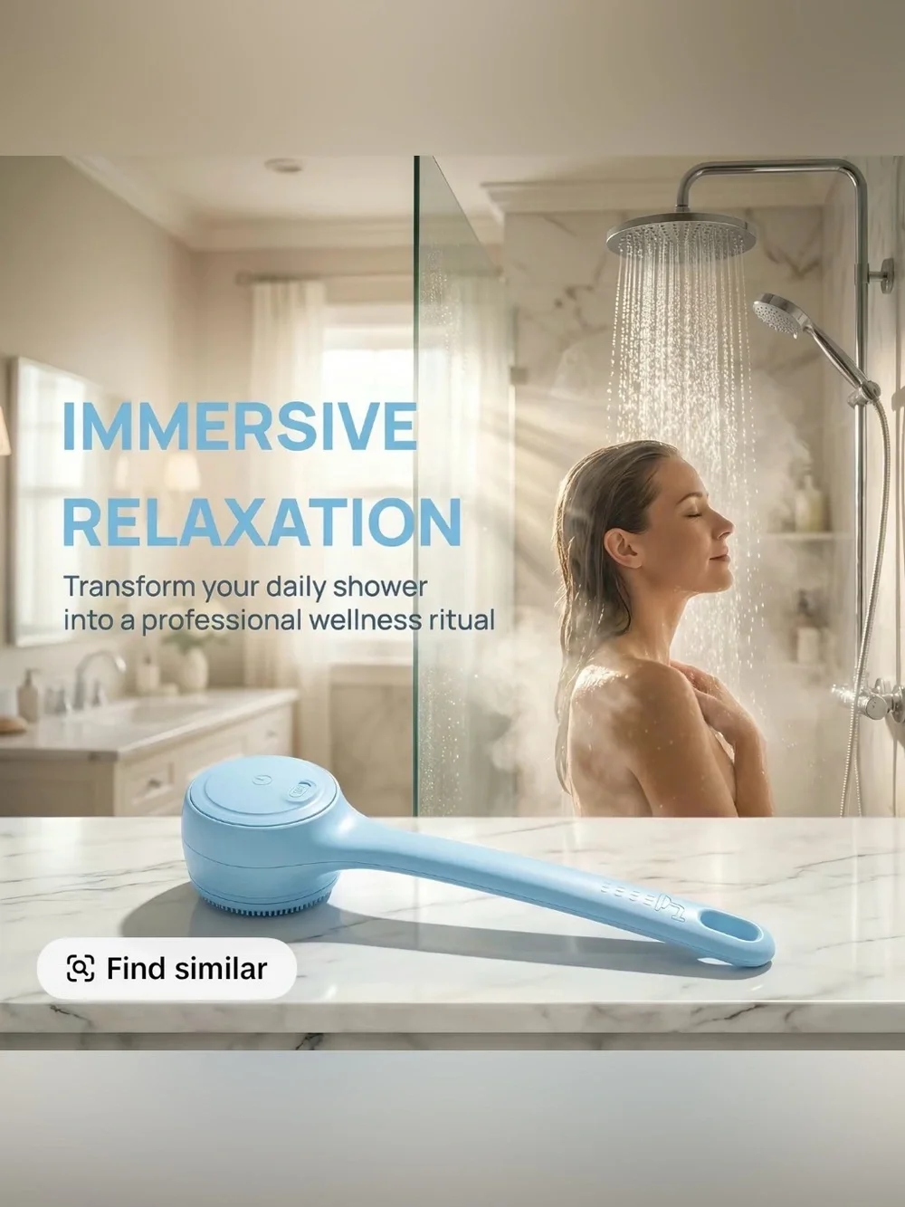 Rechargeable Electric Body Scrubber, Waterproof 360° Rotating Shower Brush
